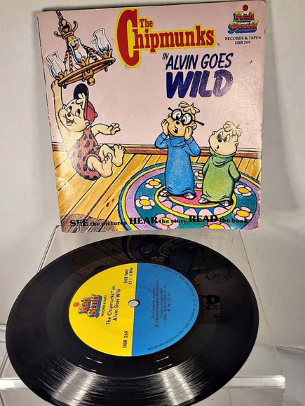 Vintage 1985 The Chipmunks Alvin Goes Wild Read Along Book & Record (X)